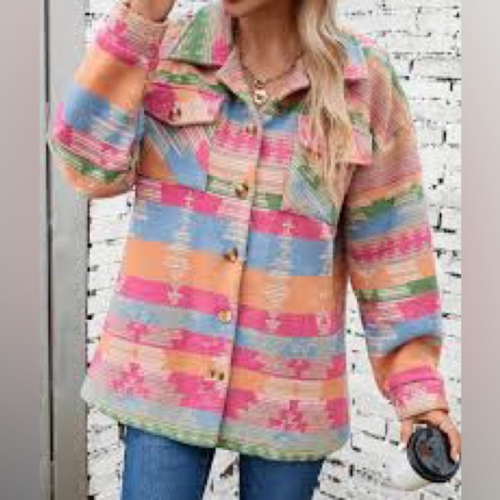 Aztec Print Shacket - Picture 7 of 7